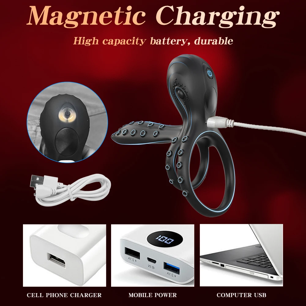 Вибрационное кольцо на член для мужчин, мужское кольцо для эректильного пениса, стимулятор точки G, клитора, анальный стимулятор, задержка эякуляции, секс-игрушка для взрослых для пар