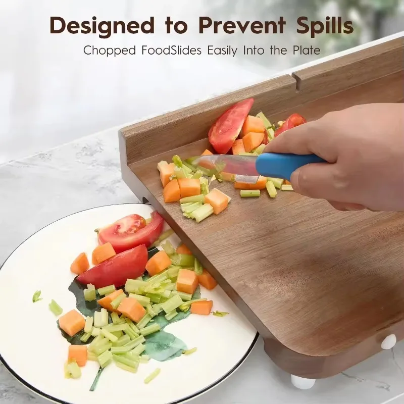 Wooden cutting board with spiked design, suitable for disabled people, non-slip base, environmentally friendly, dishwasher washa