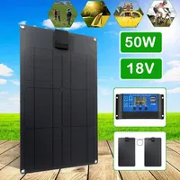 Solar Panel 18V 50W Monocrystalline Double USB Solar System Kit Complete Power Bank Solar Plate for Car Yacht RV Battery Charge