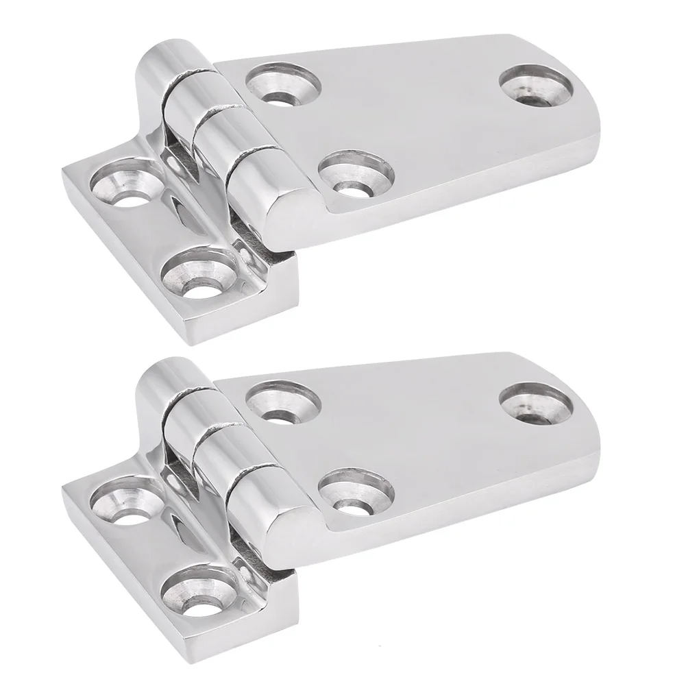 2pcs Stainless Steel Flush Door Hinge Folding Hatch Bending Hinge For Boat Marine Yacht