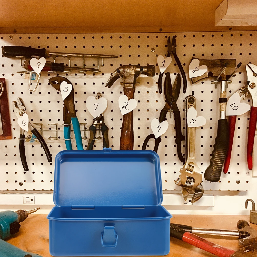 

2Pcs Heavy Duty Metal Tool Box Portable Waterproof Durable Organizer Storage Case for Car Garage Home DIY Metal Toolbox