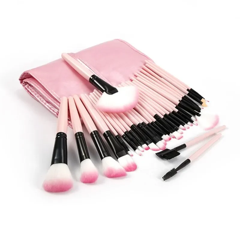 32 pcs Cosmetics Brushes Foundation Powder Eyeshadow Lip Blush Brushes Make Up Tool Travel Kit Professional Brushes Beginner