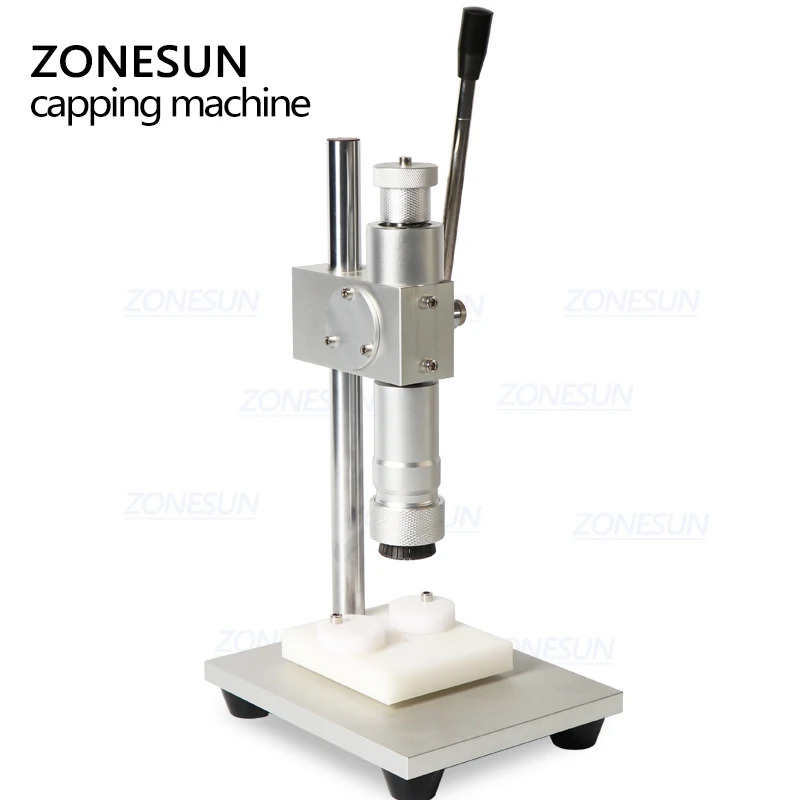 ZONESUN-Máquina Manual de tapado de botellas de Perfume, prensador de viales, equipo de tapado de bloqueo de tapa de Collar de Metal, ZS-TYG2