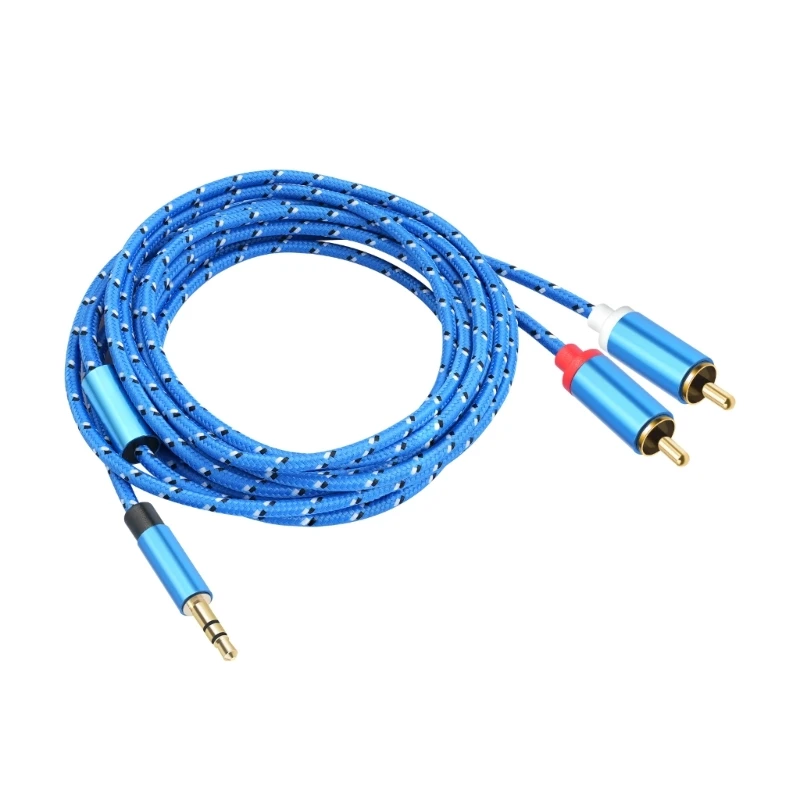 Кабель AUX от 2RCA до 3,5 мм Вспомогательный шнур от 3,5 мм до 2RCA Стерео Y-разветвитель Провод для различных устройств и 87HC