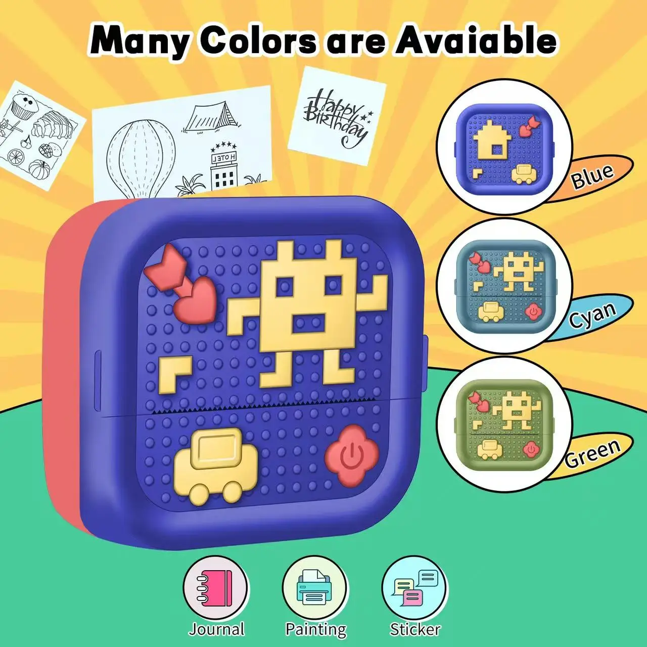 ミニポータブルサーマルプリンター,ワイヤレスラベル,メモ機,Bluetooth,インクレス,ポケット,電話メモ,印刷用紙,200dpi