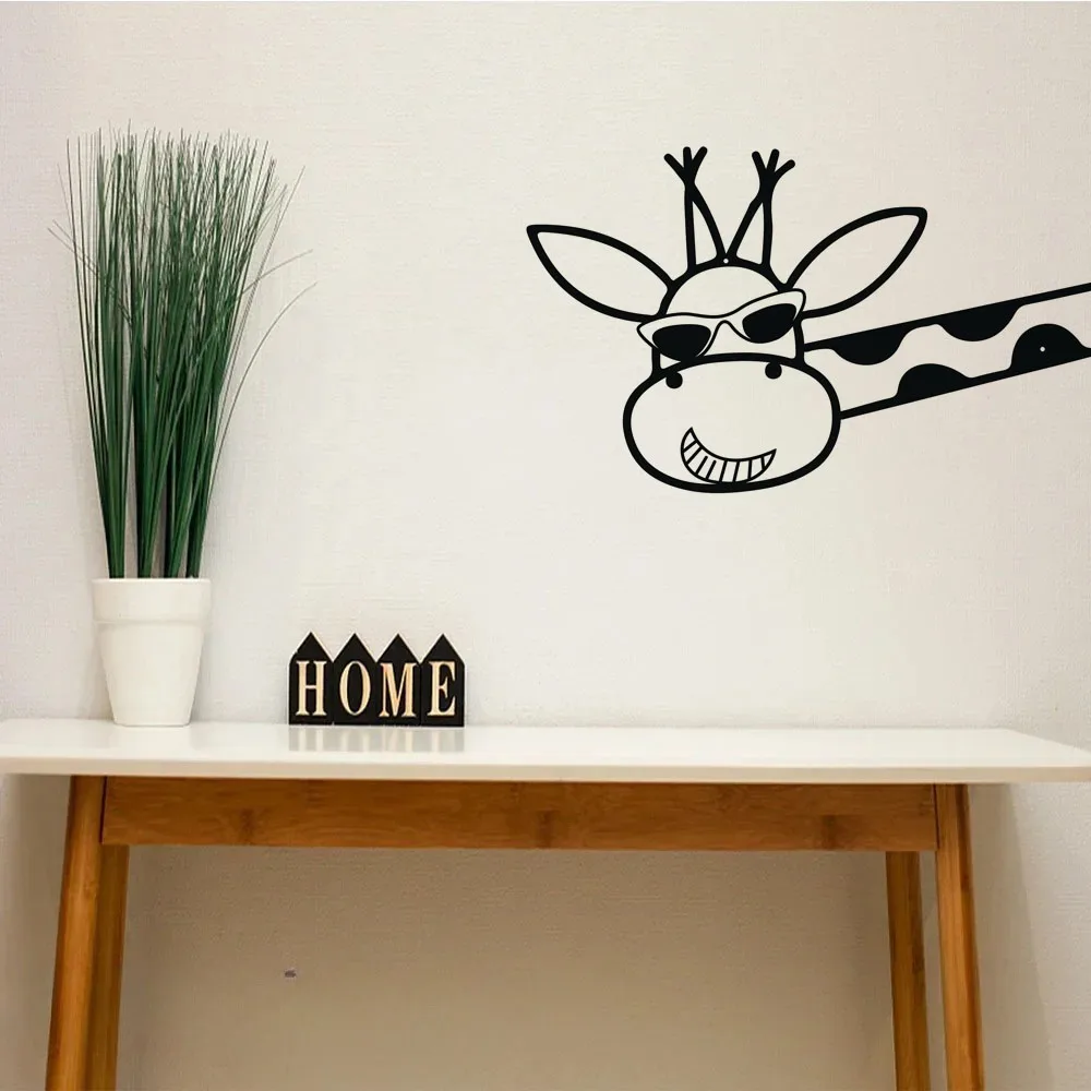 

Crafts Giraffe Black Metal Art Wall Decor, Minimalist Line Drawing Home Hanging Wall Sculpture for Kitchen Bathroom Home Decor