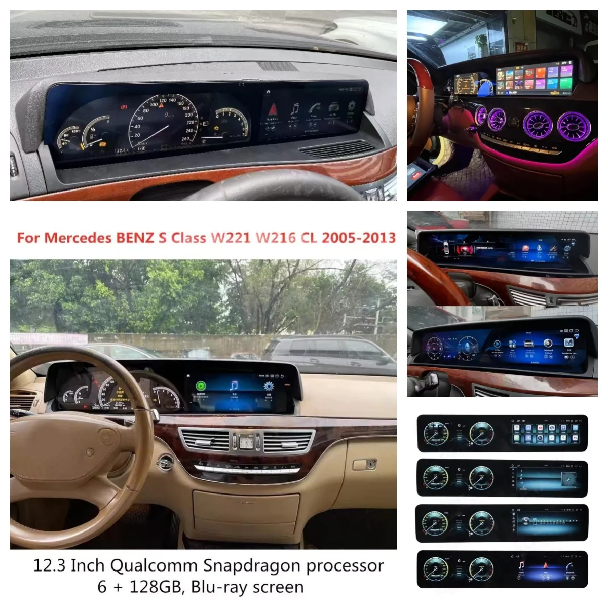 The Newest Screen Android Radio For Mercedes-Benz S Class CL W221 W216 2005-2013 Car Stereo Navigation GPS Media Player Head uni