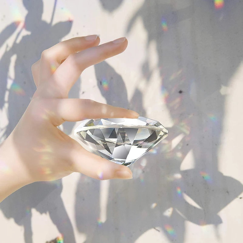 

White Transparent Crystal Diamond Paperweight Suncatcher Rainbow Maker Nail Decorations Photography Props Home Decor Ornaments