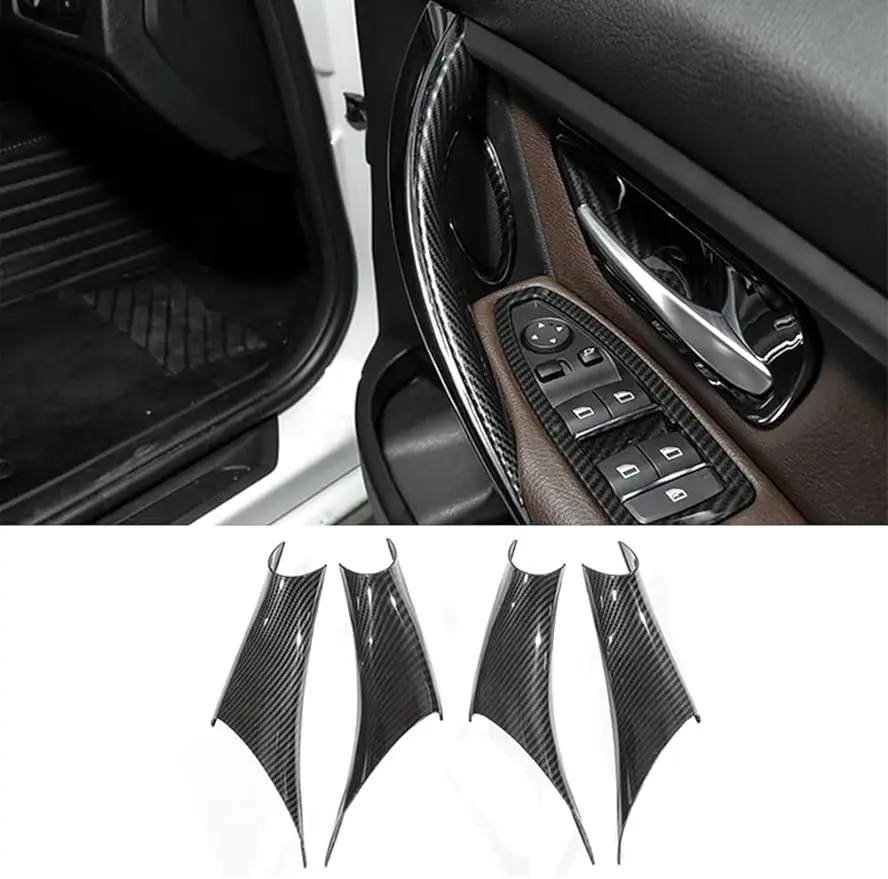 Carbon Fiber Interior Door Handle Protective Cover Suitable For BMW 3 Series F30 F31 F32 F33 F34 F36 M3 M4 F80 F82 2012-2018