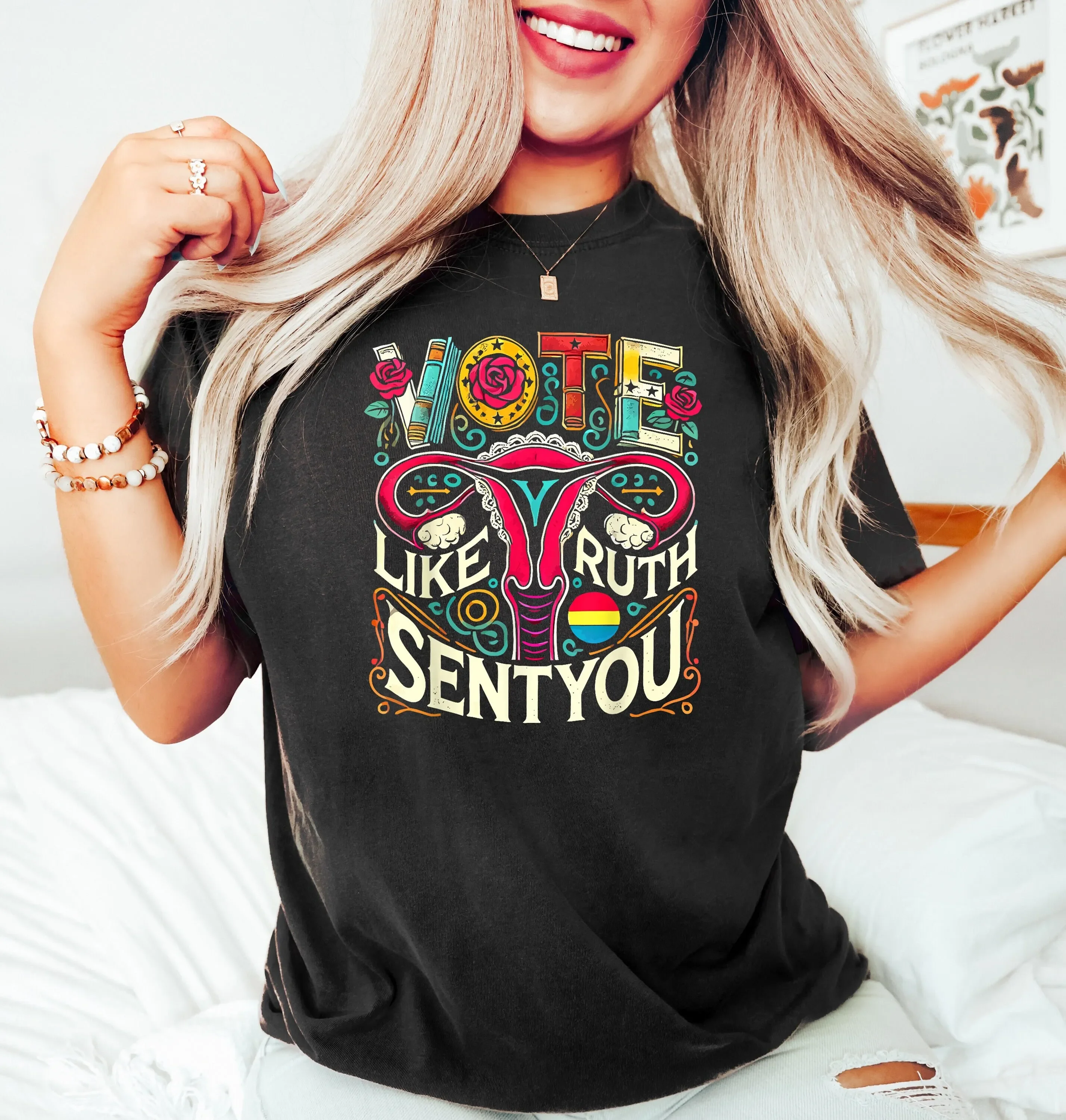 Vote T Shirt Like Ruth Sent You Election 2024 Funny Empowering Political Cute