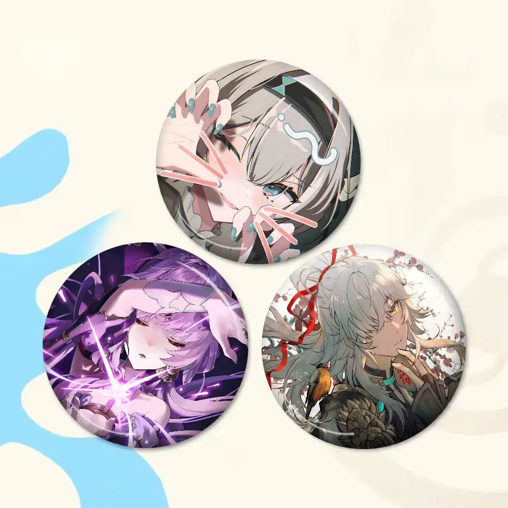 H-Honkai S-Star Rail Game Tinplate Soft Button Pin Brooch Metal Badge Custom Jewelry Accessories Hat Bag Lapel