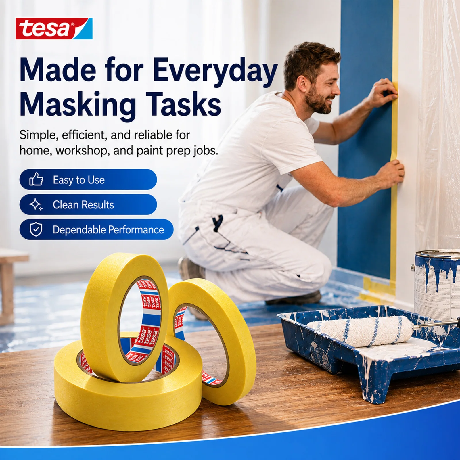 Tesa spray coating, masking, spray painting, high adhesion, residue free, decorative decorative paper tape
