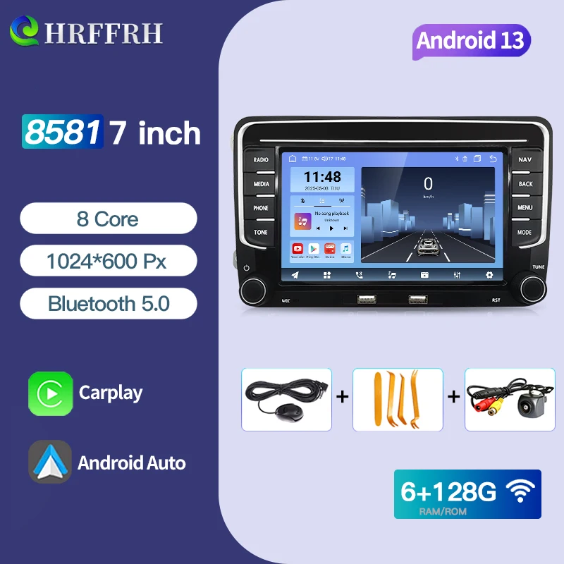 Voor VW Golf Plus Golf 5 6 GTI GTR Touran Auto Multimedia Speler Radio CarPlay 8 Core Auto 4G Wifi GPS Navigatiesysteem Audio Spelen