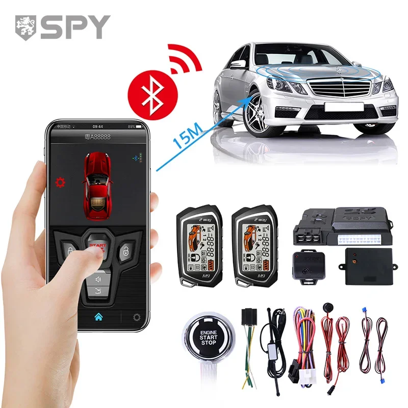 

SPY 2way smartphone engine start steel mate seguridad de coche inmovilizador de alarma remote start Antiasaltos