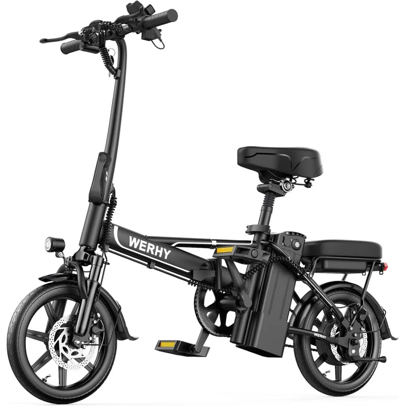 AY6 Electric Bike for , 27 Miles Range, 750W Peak Motor, 22mph Max Speed Folding Ebike, 499.2Wh Battery, 14