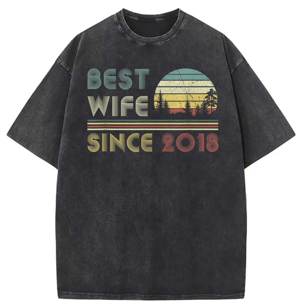 Best Wife Since 2018 Men Women T-Shirt Family Chinese Style Tshirts Man Summer Long Sleeve Sweatshirts For Male Printed Clothing