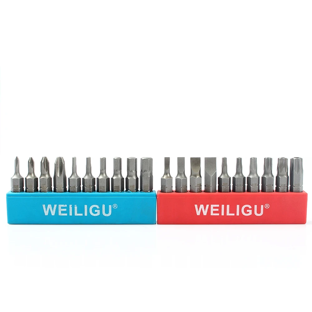 2Pcs Screwdriver 25mm Long Imported Phillips Wrench PH0-PH3 Straight SL3-6.5mm Hexagonal H2-H6 Plum Blossom T8-T40 Screwdriver