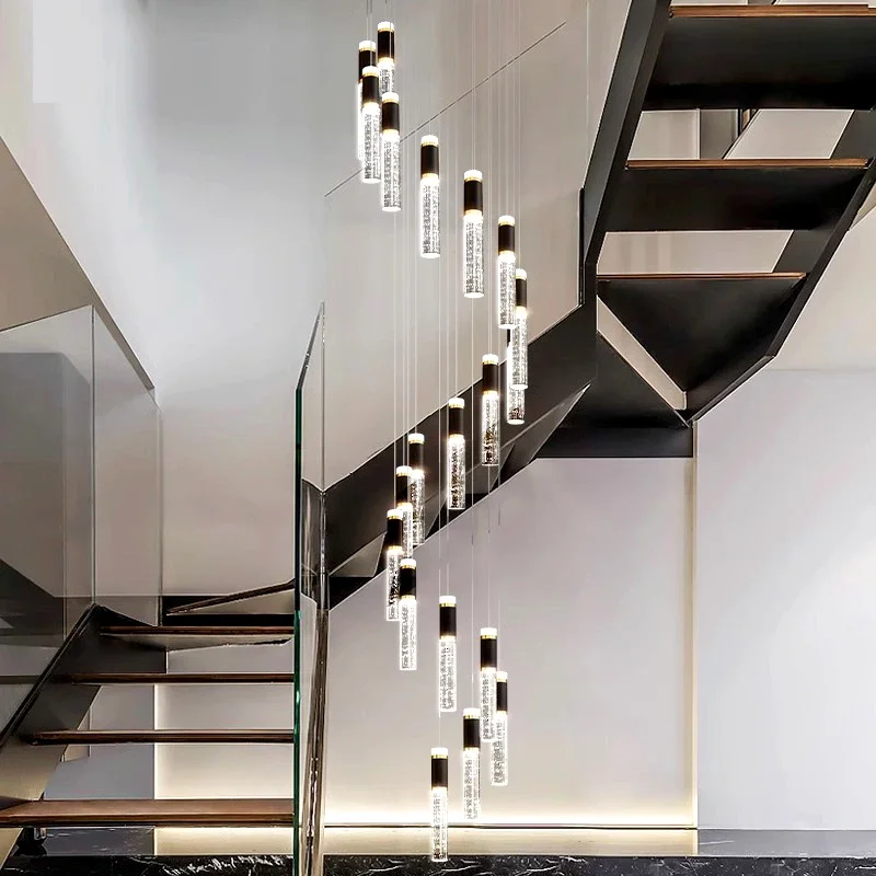 

Modern home decoration crystal chandelier, stair Pendant lamp, living room Pendant lights, interior lighting