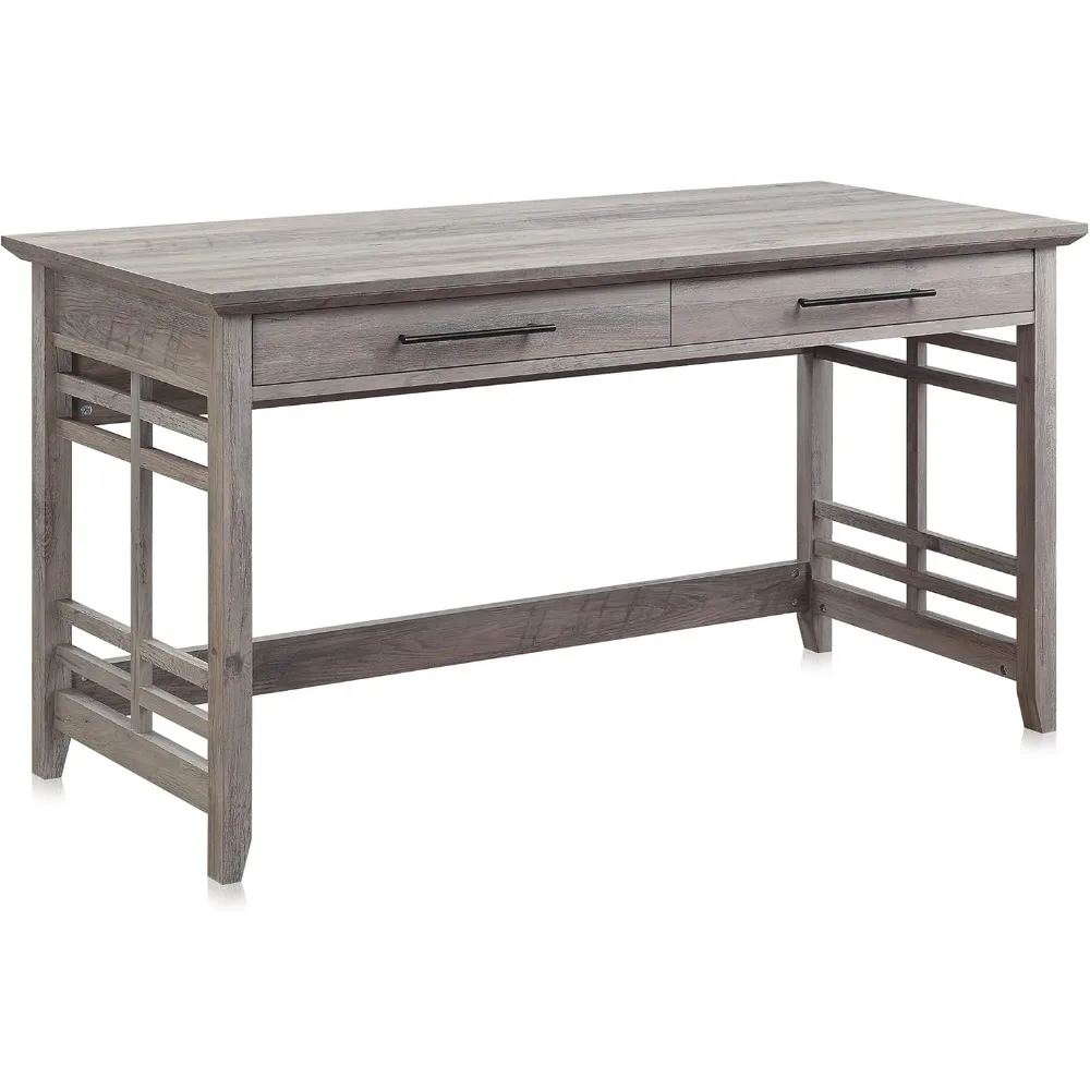 

Modern Simple Home Office Computer Laptop Writing Desk Wood Study Table Workstation with Drawers - 55 Inch - Norrell (Gray Wash