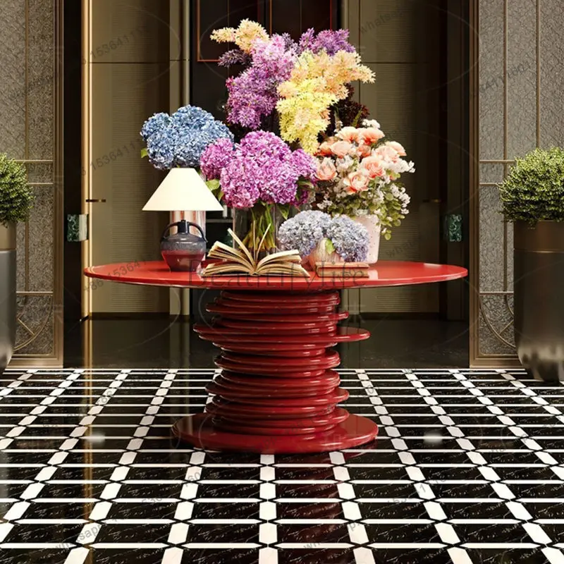 Light Luxury Entrance Table Hotel Lobby Entrance Table Modern Reception Desk