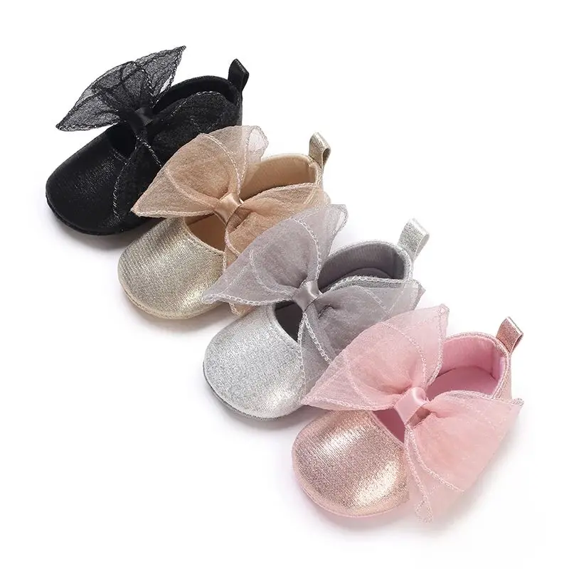 

Princess Shoes for Baby Girls Cute Bow Detail Soft Cloth Soles Comfortable Walking Fashion Series Children's Spring Shoes