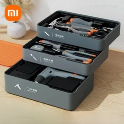 Xiaomi Deli Box Home Layered Toolbox Set Home Multifunctional Maintenance Tool Combination Electric Drill Pliers Knife Wrench