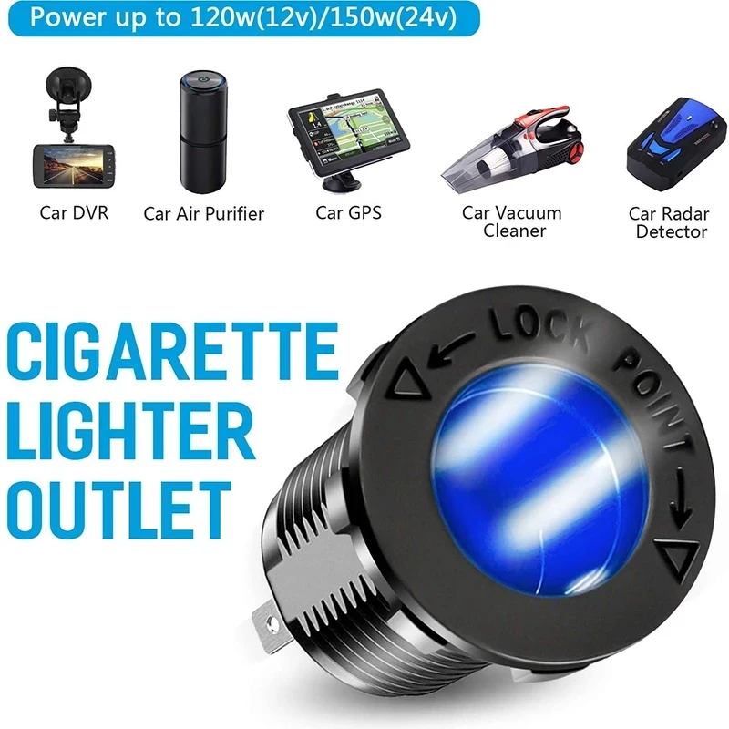 QC 3.0 Car Charger Socket with Touch Switch Cigarette Lighter Outlet Splitter Dual USB Charger Waterproof Power Socket Adapter