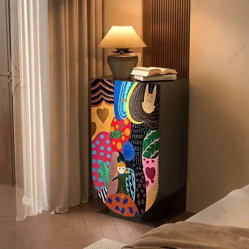 Фото Прикроватные тумбочки для спальни, шкафы для гостиной, декоративные полки, угловые тумбы для гостиной, мини-витрины, мебель для дома