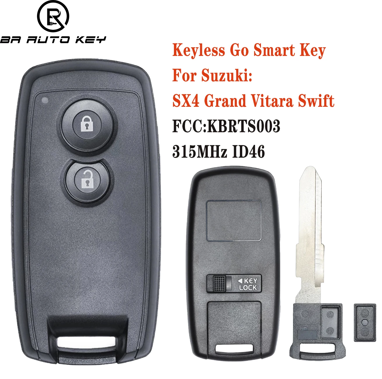 

2 Buttons Smart Remote Car Key Fob For Suzuki Swift SX4 Grand Vitara 315MHZ ID46 Chip HU133 blade KBRTS003 CMIT ID:2005DJ0233