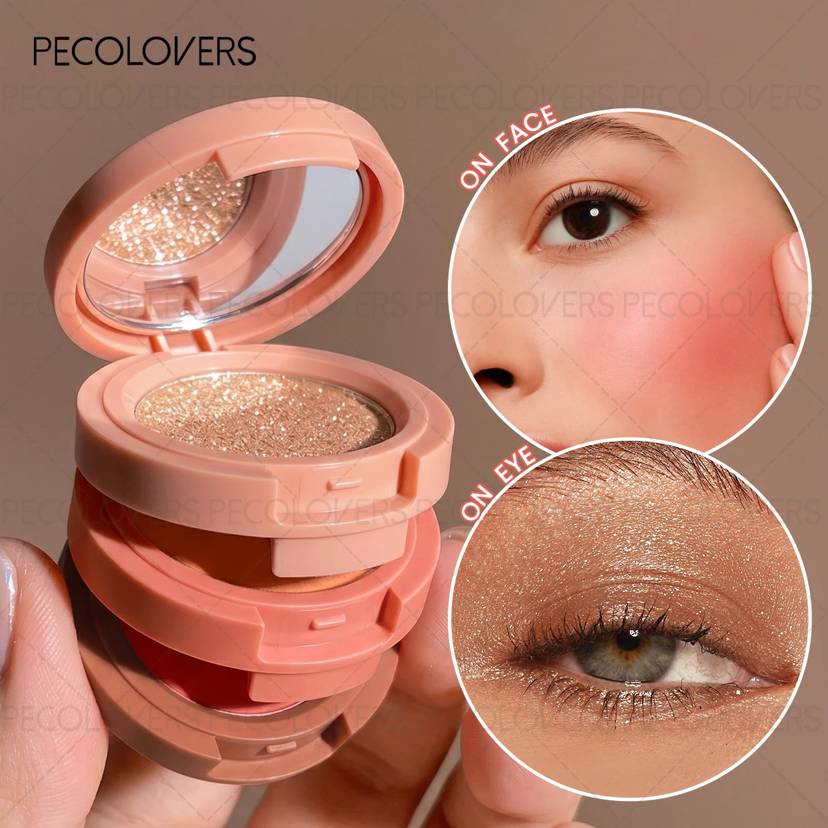 1PC Multi Layer Powder Blusher, Powder Blusher Highlight, Brighten Face, Waterproof and Durable, Multi-functional Cosmetics