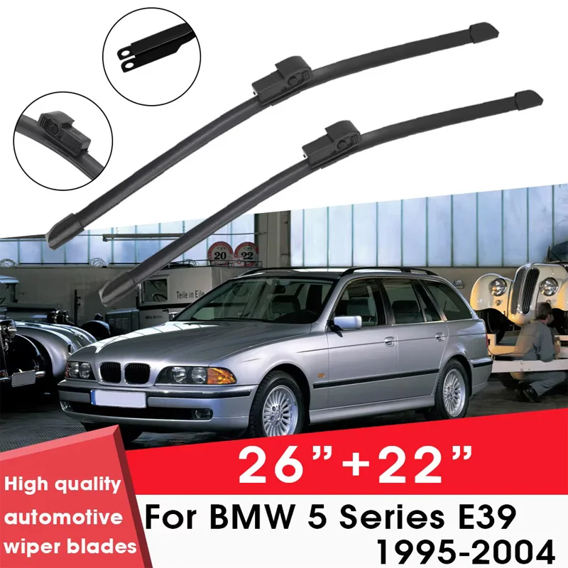 

Car Wiper Blade Blades For BMW 5 Series E39 1995-2004 26"+ 22" Windshield Windscreen Clean Naturl Rubber Cars Wipers Accessories