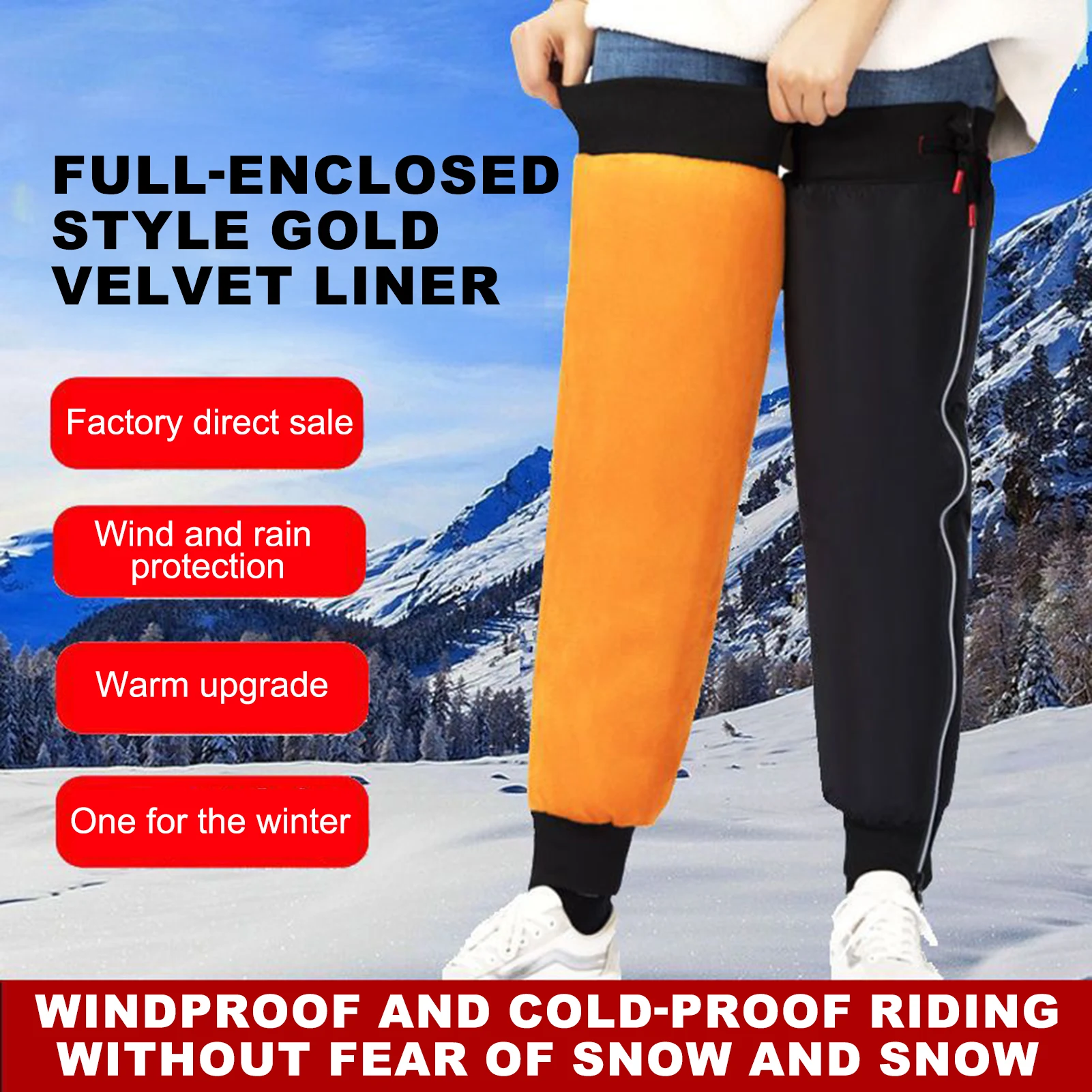 Motorcycle Knee Pads Thicken Knee Brace Windproof Waterproof Cotton Leg Pad for Skiing Snowboarding Cycling Arthritis