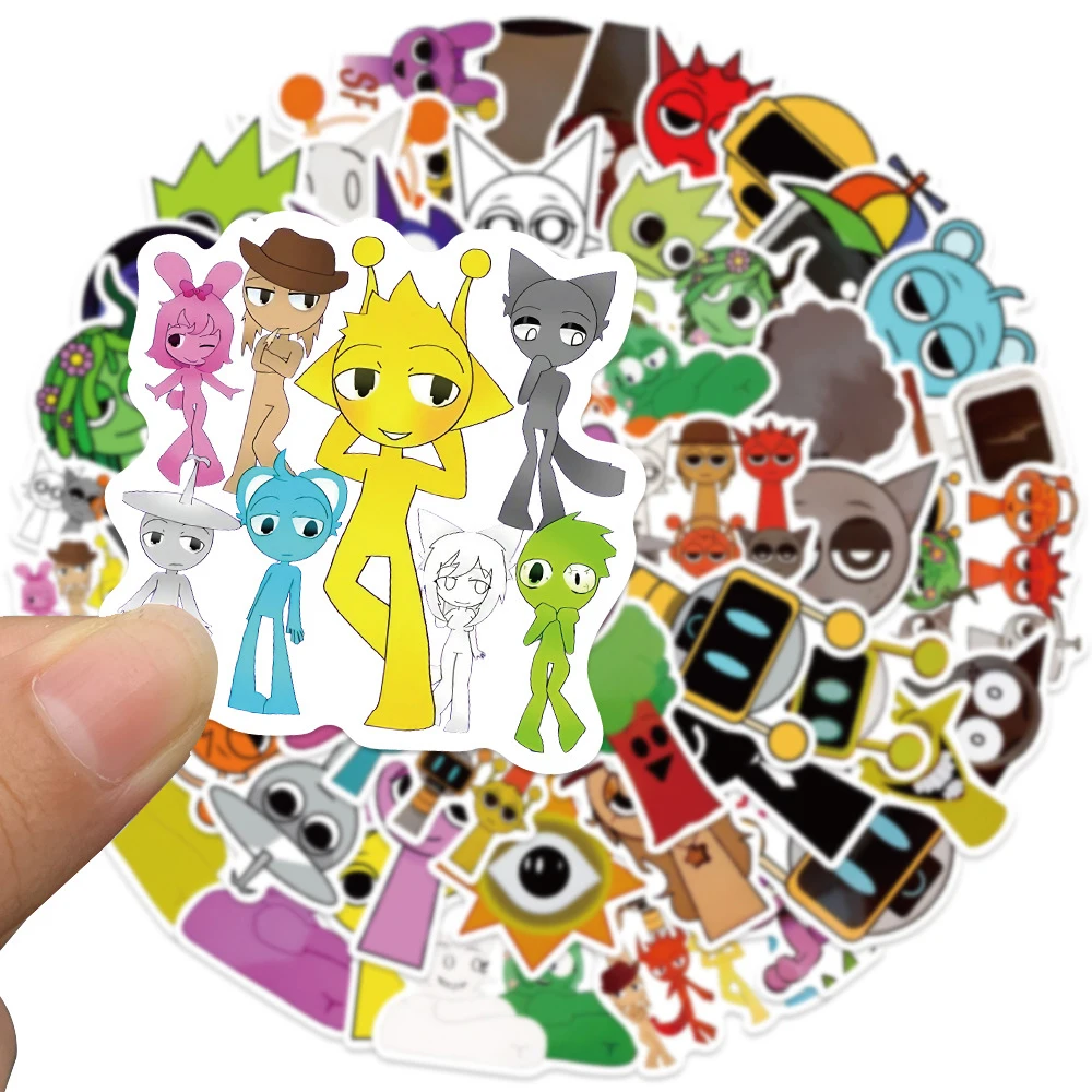 

10/30/50pcs Cartoon Music Game Incredibox Sprunki Stickers DIY Skateboard Water Bottle Guitar Car Bike Funny Graffiti Decals Toy