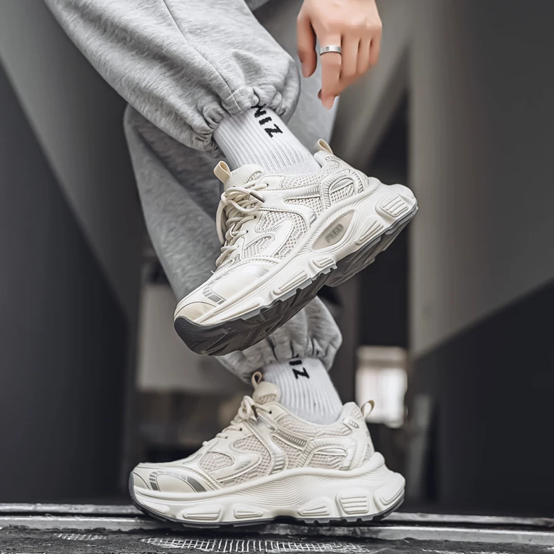 

Мягкая подошва, сетчатая поверхность, сращенный материал, высококачественные дышащие и удобные мужские легкие кроссовки для бега на открытом воздухе