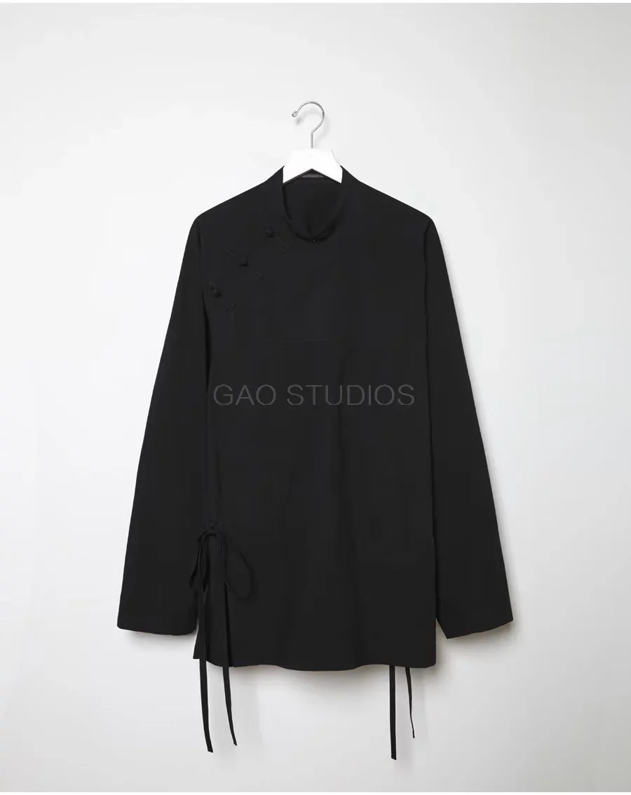 S-6XL 2026 Camisa de Botão Estilo Chinês Unissex para Homens e Mulheres, Roupas de Cabeleireiro, Fantasias Plus Size para Casais