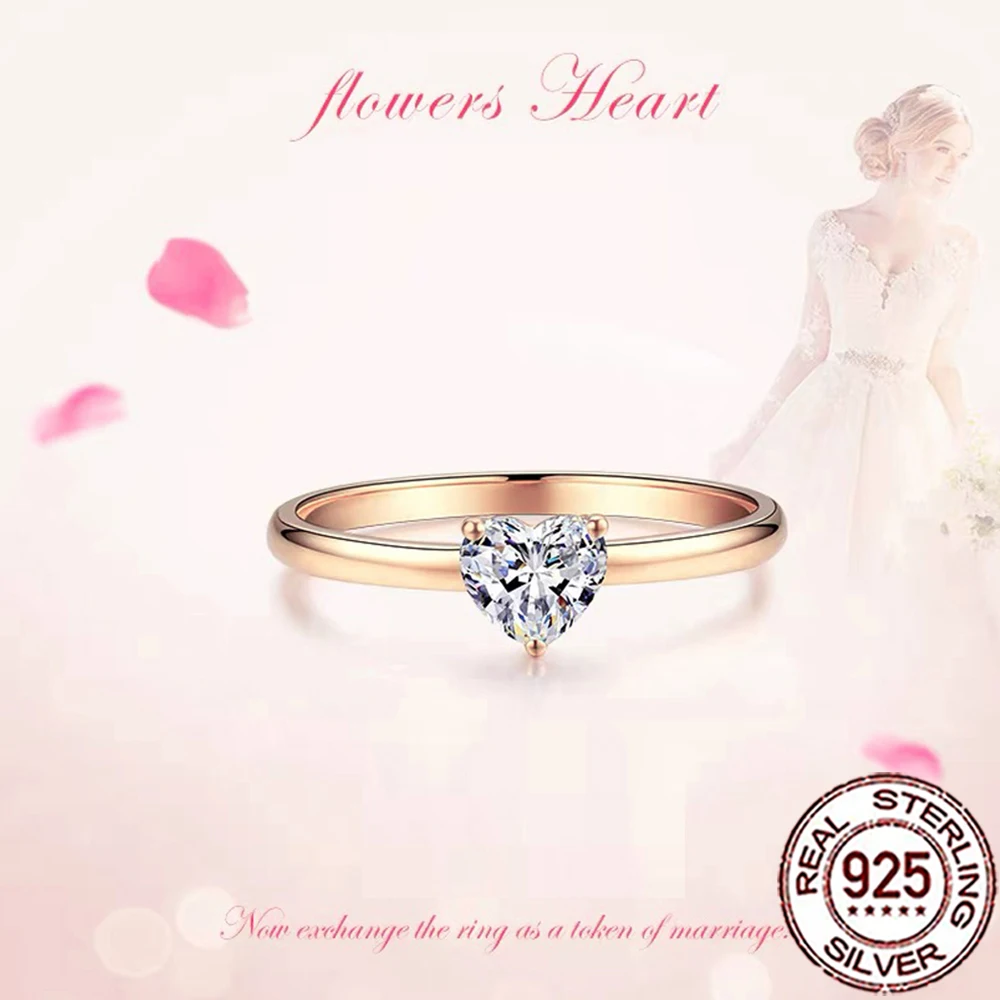 

CWWZircons High Quality S925 Silver Cubic Zircon Love Heart Shape Gold Plated Rings for Women Wedding Party Jewelry Gifts SR058