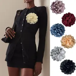 Fashion Multi-layer Large Flower Brooch Fabric Jewelry Accessories Lapel Pins Handmade Suit Sweater Coat Brooches Party