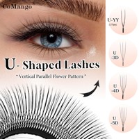 CoMango U Shape 3DW False Eyelashes U4DW U3DW U5DW Lashes Extension Hand-wowen Individual Eyelash