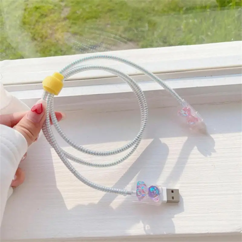 Bear Cute Cable Protector Cartoon USB Charger Protector Cable Organizer Data Line Cord Cable Winder Cover For Android
