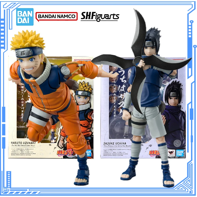 

Bandai Genuine Naruto Model Kit Anime Figures SHF Sasuke Uchiha Naruto Uzumaki Action Figure Collection Model Boys Toys Gifts