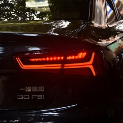 Car Taillights Assembly for Audi A6 C7 A6L S6 2012-2015 Led Auto Back Lamps Upgrade Fishbone Taillights Style Accessories