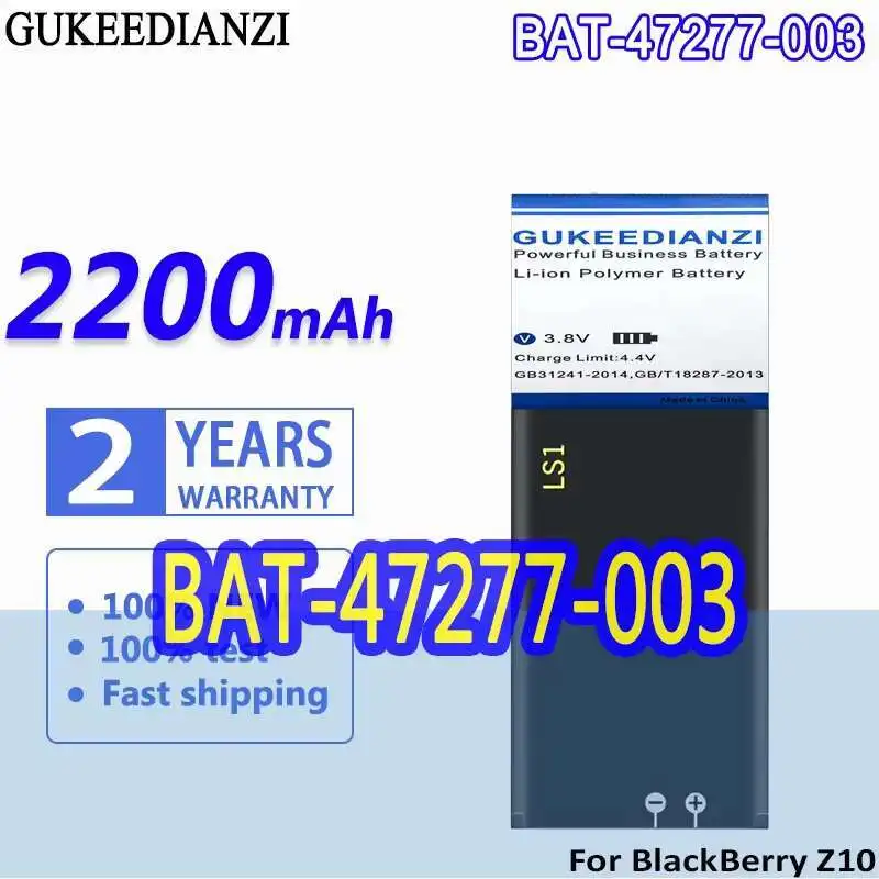 

Mobile Phone Battery Bat-47277-003 2200Mah For Blackberry Z10 STL100-2-1-3 BBSTL100-4W Bat-47277-00