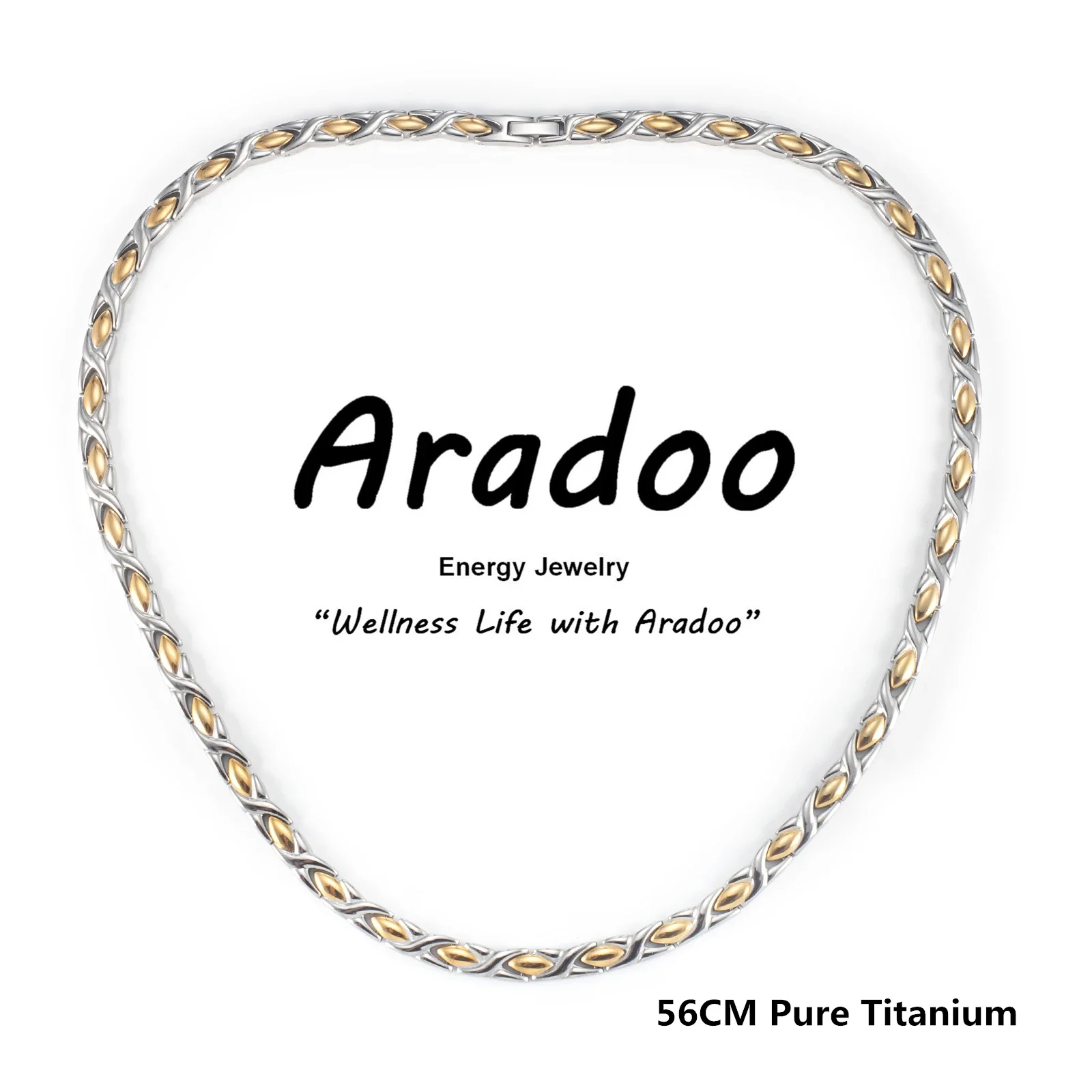 ARADOO Pure Titanium Necklace Collar Titanium Steel Magnetic Anion Slimming Therapy Necklaces