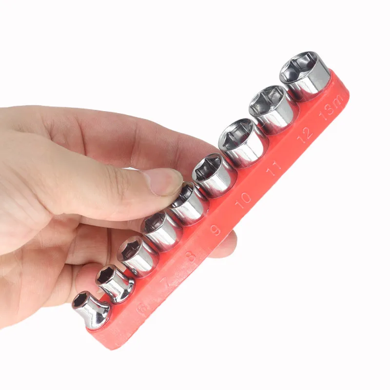 Juego de adaptador de enchufe de taladro de alta dureza, herramienta de reparación manual, accesorios de taladro eléctrico, 9 piezas, 5-13mm, Hexagonal, 1/4 pulgadas