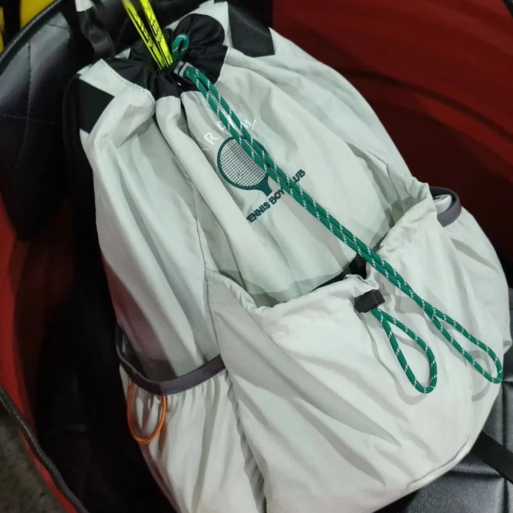 Large Capacity Travel Backpack Lightweight Badminton Bag Foldable Casual Mountaineer School Bag Unisex Sports Drawstring Bag
