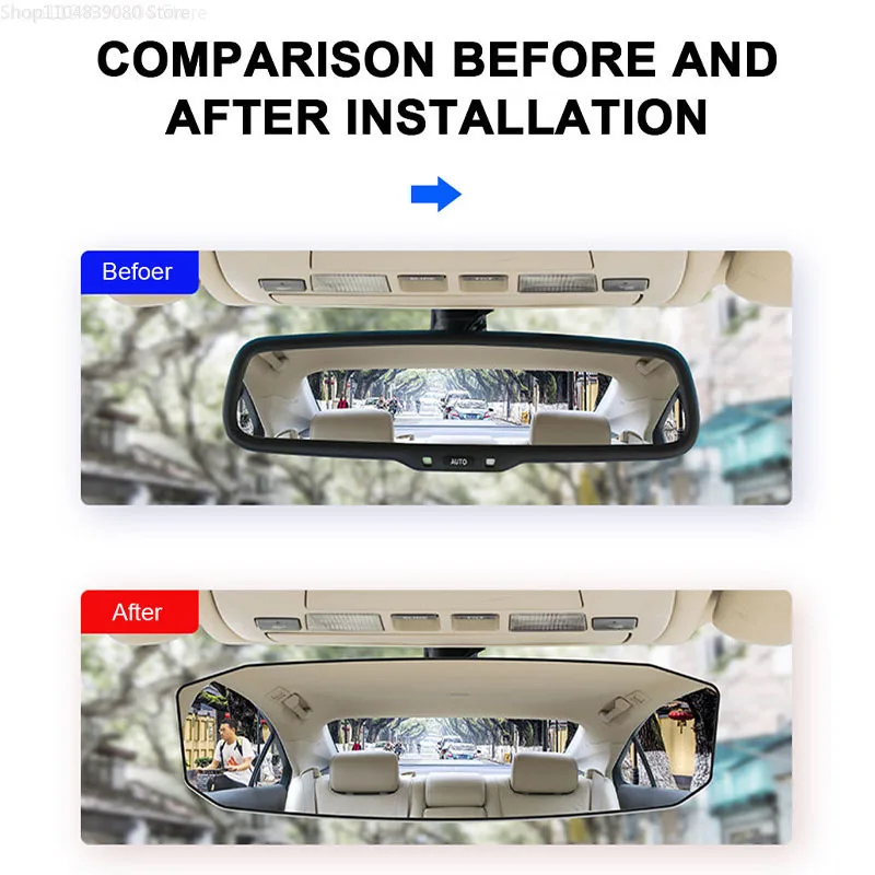 

SEAMETAL Универсальное антибликовое широкоугольное выпуклое зеркало заднего вида для салона автомобиля, детское сиденье, часы, солнцезащитный козырек, защитные очки