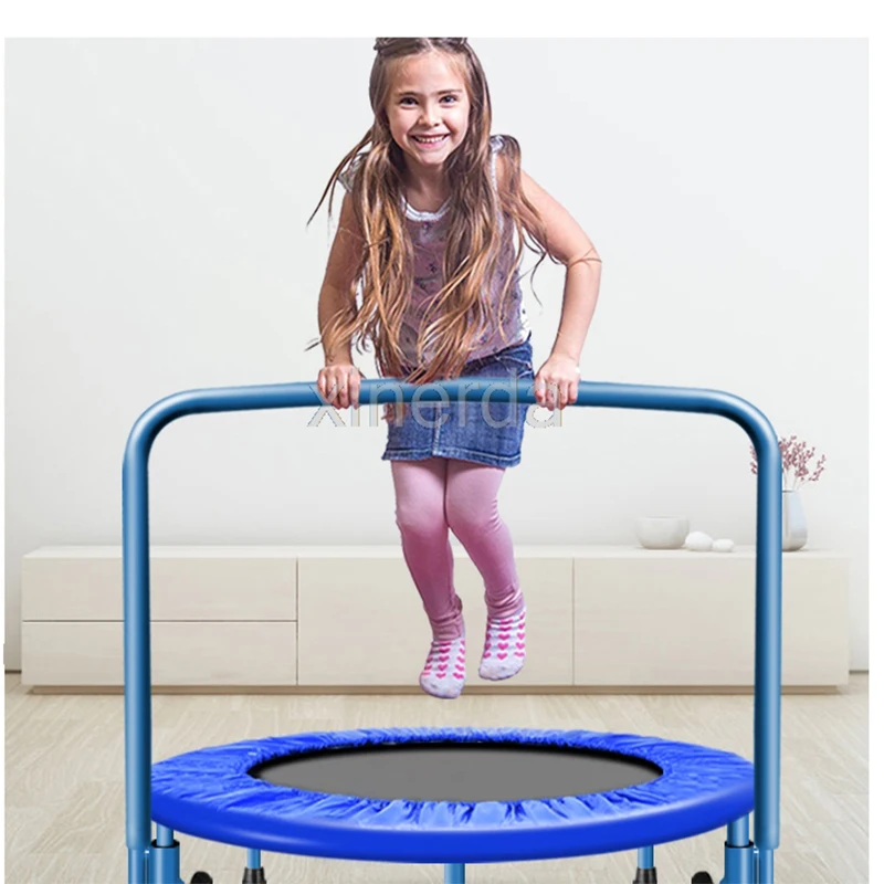 itness Indoor/Outdoor Trampoline Bungee Rebounder Jumping Cardio Trainer91cm Trampoline with Handle Bar For Children Kids Baby