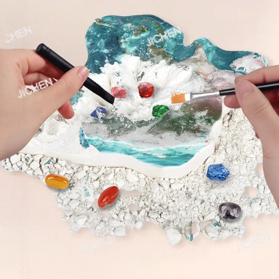 

HUNAN Археологическая карта мира Скальные и минеральные археологические копания Набор DIY Копание сокровищ