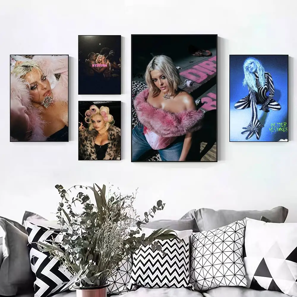 B-Bebe Rexha Dirty Blonde Peelable Self-adhesive Poster Stickers Are Suitable For Frameless Wall Decoration In A Room