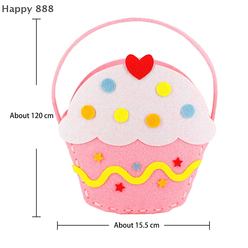 مجموعة خياطة يدوية من القماش غير المنسوج مكونة من 6 قطع للأطفال - لعبة حرفية تعليمية تتميز بحيوانات كرتونية وزهور وفراشات #6